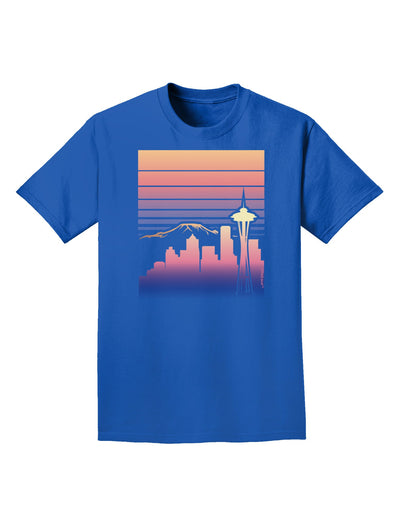 Seattle Skyline Sunrise Adult Dark T-Shirt-Mens T-Shirt-TooLoud-Royal-Blue-Small-Davson Sales