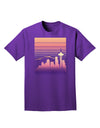 Seattle Skyline Sunrise Adult Dark T-Shirt-Mens T-Shirt-TooLoud-Purple-Small-Davson Sales