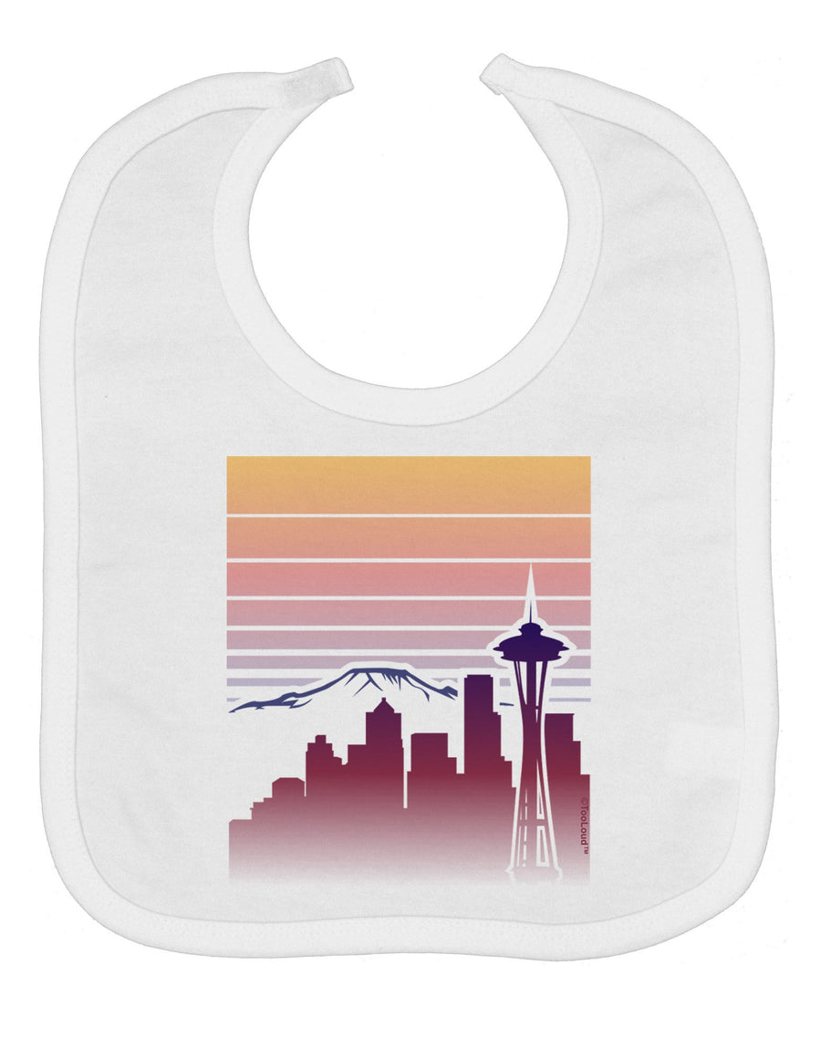 Seattle Skyline Sunrise Baby Bib