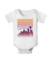 Seattle Skyline Sunrise Baby Romper Bodysuit-Baby Romper-TooLoud-White-06-Months-Davson Sales