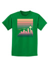 Seattle Skyline Sunrise Childrens Dark T-Shirt-Childrens T-Shirt-TooLoud-Kelly-Green-X-Small-Davson Sales