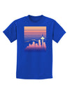 Seattle Skyline Sunrise Childrens Dark T-Shirt-Childrens T-Shirt-TooLoud-Royal-Blue-X-Small-Davson Sales