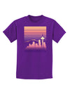 Seattle Skyline Sunrise Childrens Dark T-Shirt-Childrens T-Shirt-TooLoud-Purple-X-Small-Davson Sales