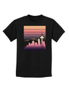 Seattle Skyline Sunrise Childrens Dark T-Shirt-Childrens T-Shirt-TooLoud-Black-X-Small-Davson Sales