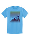 Seattle Skyline Sunrise Childrens T-Shirt-Childrens T-Shirt-TooLoud-Aquatic-Blue-X-Small-Davson Sales