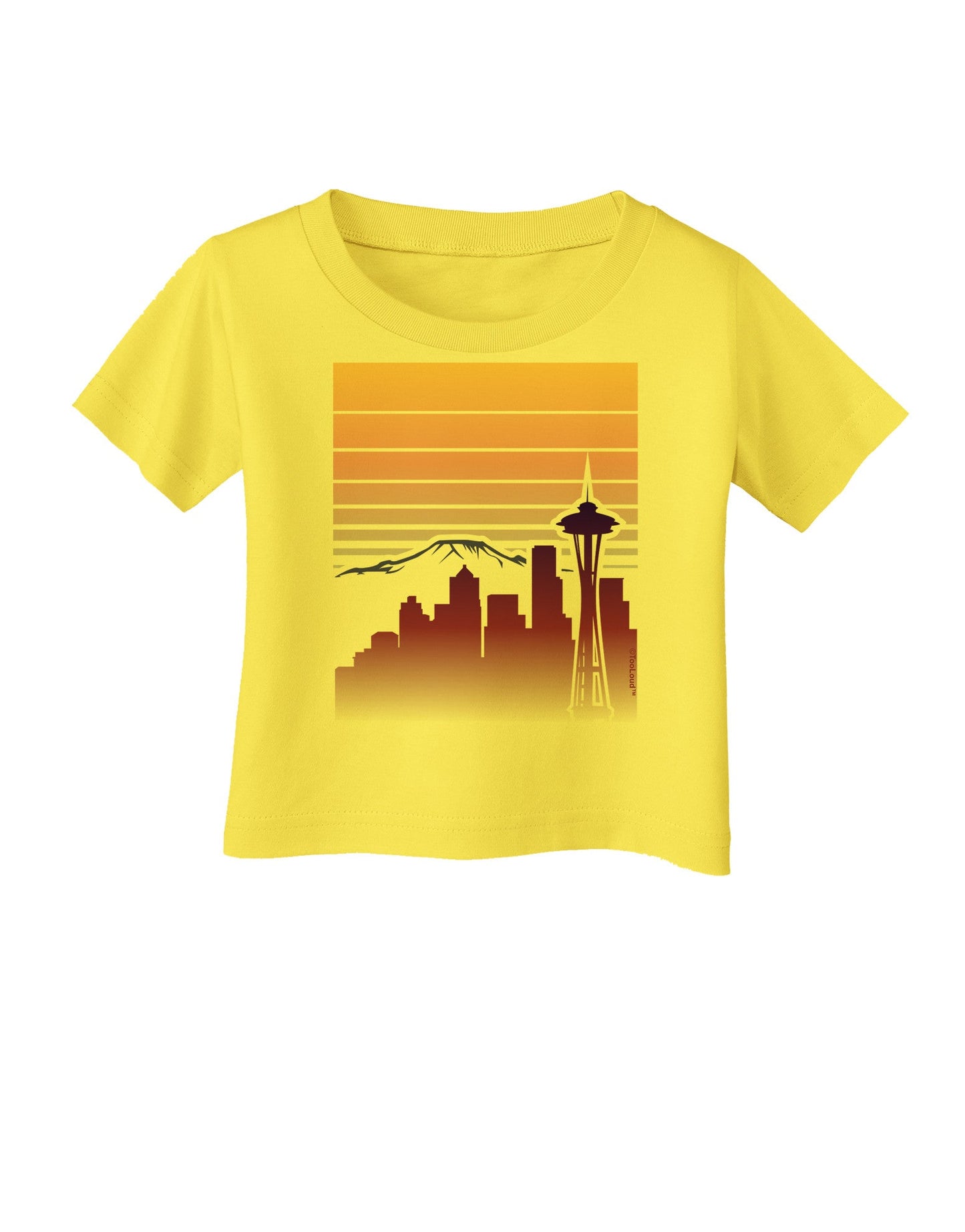 Seattle Skyline Sunrise Infant T-Shirt-Infant T-Shirt-TooLoud-Yellow-06-Months-Davson Sales