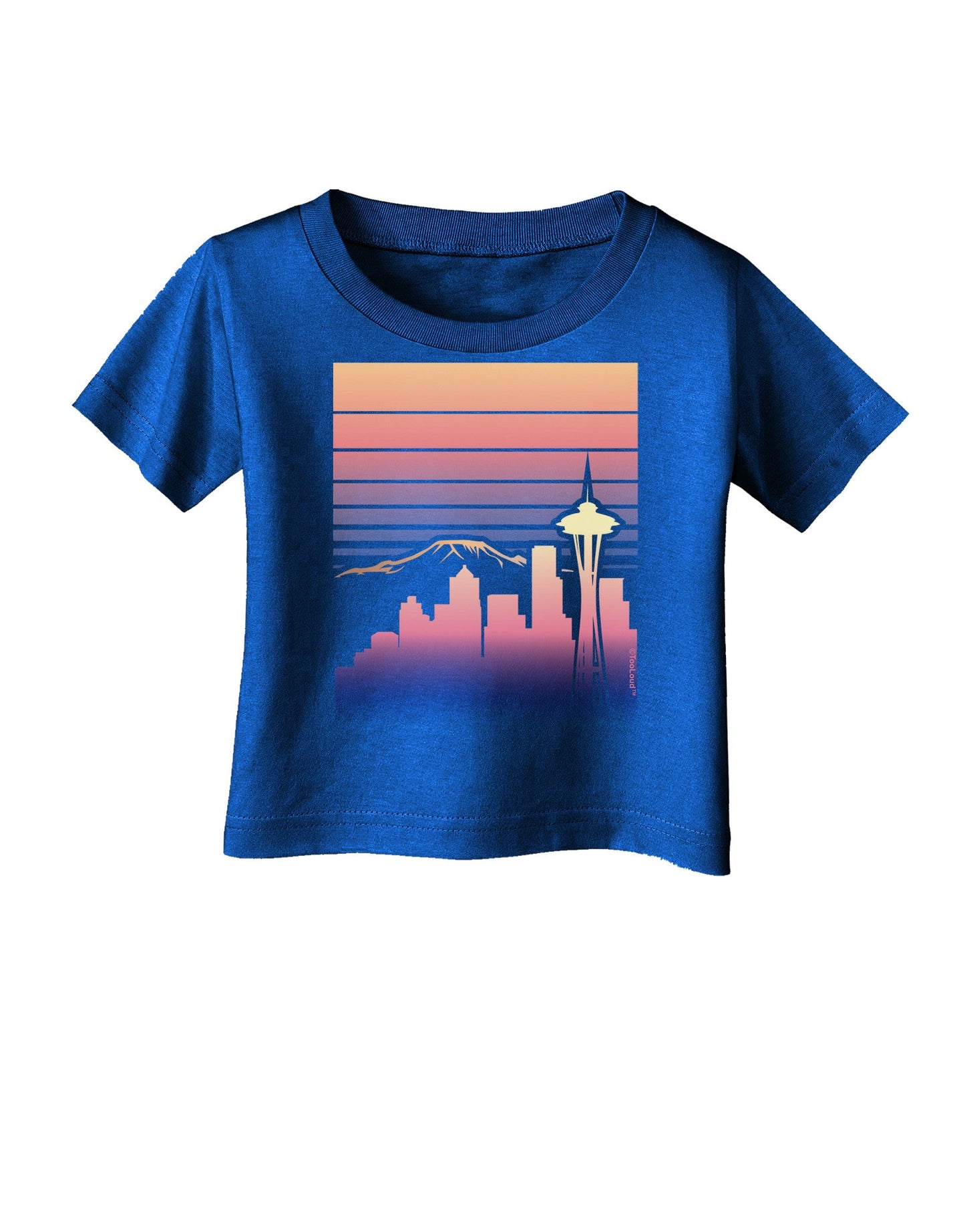 Seattle Skyline Sunrise Infant T-Shirt Dark-Infant T-Shirt-TooLoud-Royal-Blue-06-Months-Davson Sales
