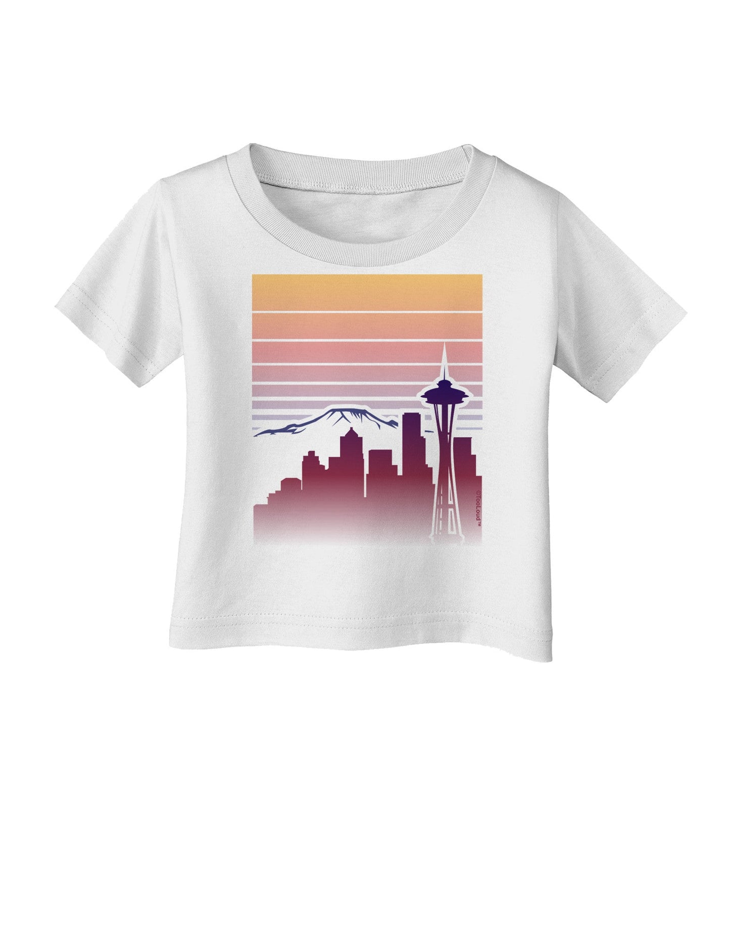 Seattle Skyline Sunrise Infant T-Shirt-Infant T-Shirt-TooLoud-White-06-Months-Davson Sales