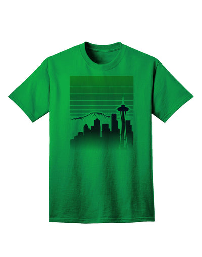 Seattle Skyline Sunrise - Premium Adult T-Shirt for Urban Fashion Enthusiasts-Mens T-shirts-TooLoud-Kelly-Green-Small-Davson Sales