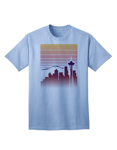 Seattle Skyline Sunrise - Premium Adult T-Shirt for Urban Fashion Enthusiasts-Mens T-shirts-TooLoud-Light-Blue-Small-Davson Sales