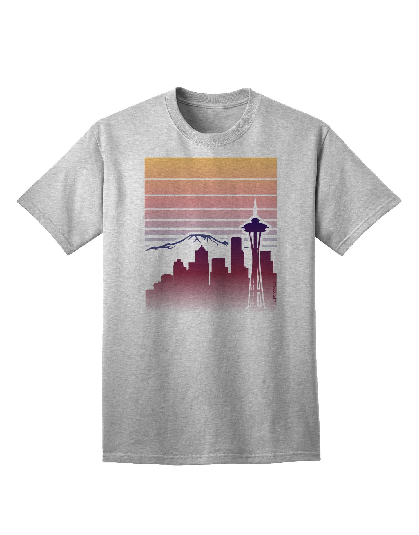 Seattle Skyline Sunrise - Premium Adult T-Shirt for Urban Fashion Enthusiasts-Mens T-shirts-TooLoud-AshGray-Small-Davson Sales
