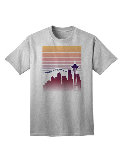 Seattle Skyline Sunrise - Premium Adult T-Shirt for Urban Fashion Enthusiasts-Mens T-shirts-TooLoud-AshGray-Small-Davson Sales