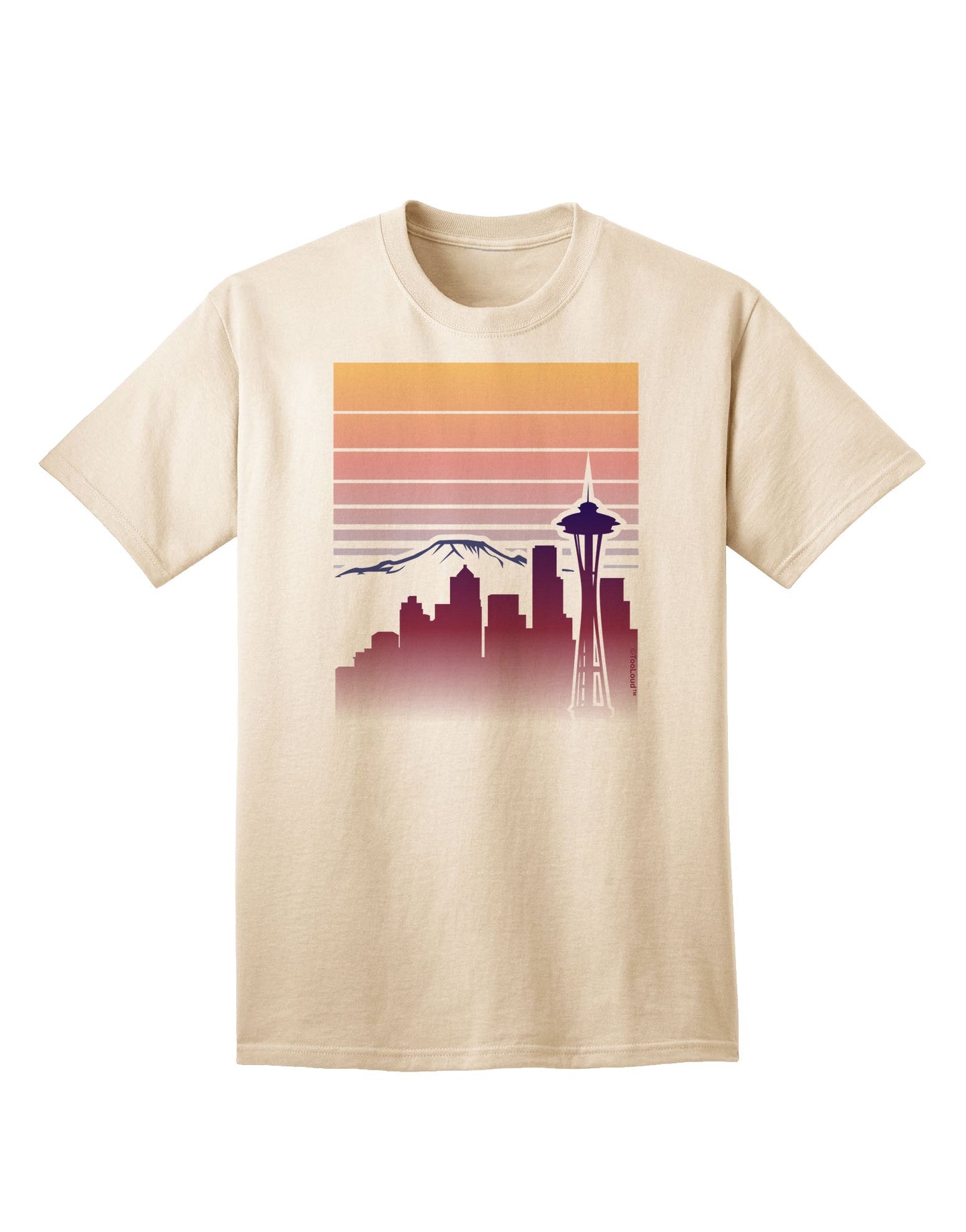 Seattle Skyline Sunrise - Premium Adult T-Shirt for Urban Fashion Enthusiasts-Mens T-shirts-TooLoud-Natural-Small-Davson Sales