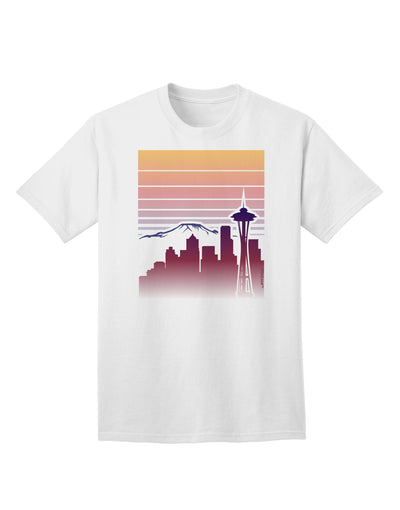 Seattle Skyline Sunrise - Premium Adult T-Shirt for Urban Fashion Enthusiasts-Mens T-shirts-TooLoud-White-Small-Davson Sales