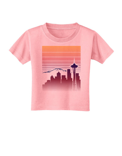 Seattle Skyline Sunrise Toddler T-Shirt-Toddler T-Shirt-TooLoud-Candy-Pink-2T-Davson Sales