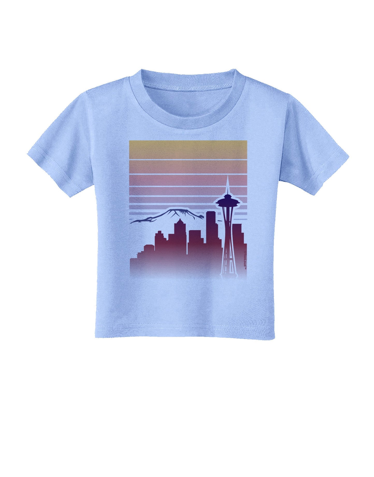 Seattle Skyline Sunrise Toddler T-Shirt-Toddler T-Shirt-TooLoud-Aquatic-Blue-2T-Davson Sales