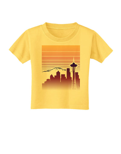 Seattle Skyline Sunrise Toddler T-Shirt-Toddler T-Shirt-TooLoud-Yellow-2T-Davson Sales