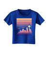 Seattle Skyline Sunrise Toddler T-Shirt Dark-Toddler T-Shirt-TooLoud-Royal-Blue-2T-Davson Sales