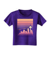 Seattle Skyline Sunrise Toddler T-Shirt Dark-Toddler T-Shirt-TooLoud-Purple-2T-Davson Sales