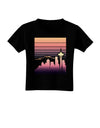 Seattle Skyline Sunrise Toddler T-Shirt Dark-Toddler T-Shirt-TooLoud-Black-2T-Davson Sales