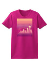 Seattle Skyline Sunrise Womens Dark T-Shirt-TooLoud-Hot-Pink-Small-Davson Sales