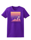 Seattle Skyline Sunrise Womens Dark T-Shirt-TooLoud-Purple-X-Small-Davson Sales