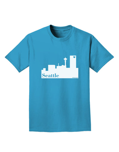 Seattle Skyline with Space Needle Adult Dark T-Shirt by TooLoud-Mens T-Shirt-TooLoud-Turquoise-Small-Davson Sales