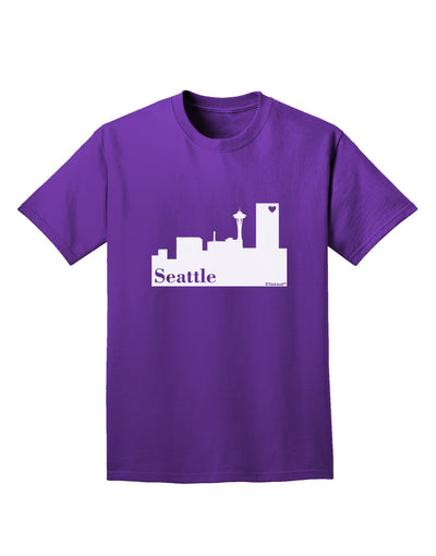 Seattle Skyline with Space Needle Adult Dark T-Shirt by TooLoud-Mens T-Shirt-TooLoud-Purple-Small-Davson Sales