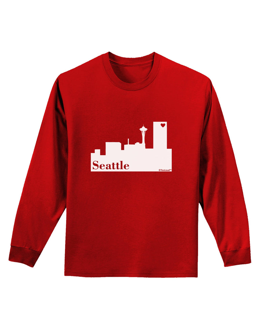 Seattle Skyline with Space Needle Adult Long Sleeve Dark T-Shirt by TooLoud-TooLoud-Black-Small-Davson Sales