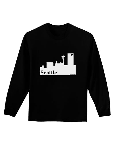 Seattle Skyline with Space Needle Adult Long Sleeve Dark T-Shirt by TooLoud-TooLoud-Black-Small-Davson Sales