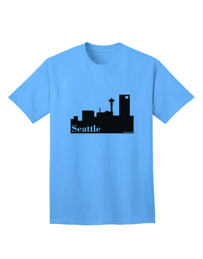 Seattle Skyline with Space Needle Adult T-Shirt - A Captivating Addition to Your Wardrobe by TooLoud-Mens T-shirts-TooLoud-Aquatic-Blue-Small-Davson Sales