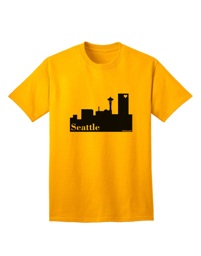 Seattle Skyline with Space Needle Adult T-Shirt - A Captivating Addition to Your Wardrobe by TooLoud-Mens T-shirts-TooLoud-Gold-Small-Davson Sales