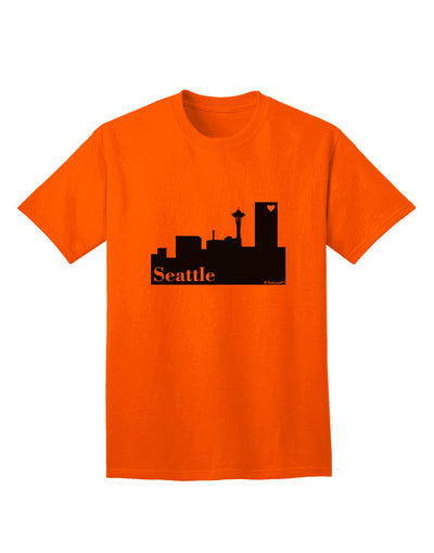 Seattle Skyline with Space Needle Adult T-Shirt - A Captivating Addition to Your Wardrobe by TooLoud-Mens T-shirts-TooLoud-Orange-Small-Davson Sales