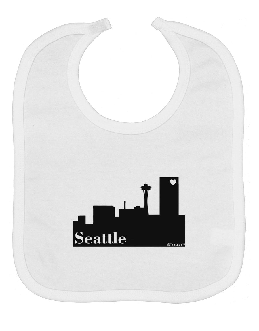 Seattle Skyline with Space Needle Baby Bib by TooLoud