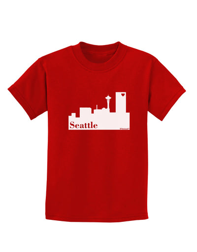 Seattle Skyline with Space Needle Childrens Dark T-Shirt by TooLoud-Childrens T-Shirt-TooLoud-Red-X-Small-Davson Sales