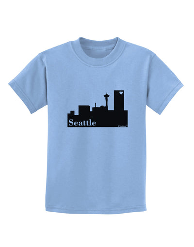 Seattle Skyline with Space Needle Childrens T-Shirt by TooLoud-Childrens T-Shirt-TooLoud-Light-Blue-X-Small-Davson Sales