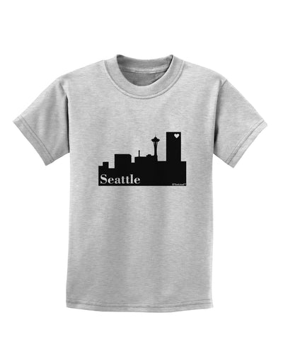 Seattle Skyline with Space Needle Childrens T-Shirt by TooLoud-Childrens T-Shirt-TooLoud-AshGray-X-Small-Davson Sales