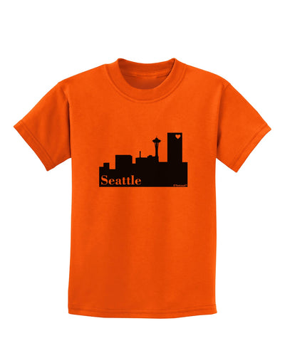 Seattle Skyline with Space Needle Childrens T-Shirt by TooLoud-Childrens T-Shirt-TooLoud-Orange-X-Small-Davson Sales