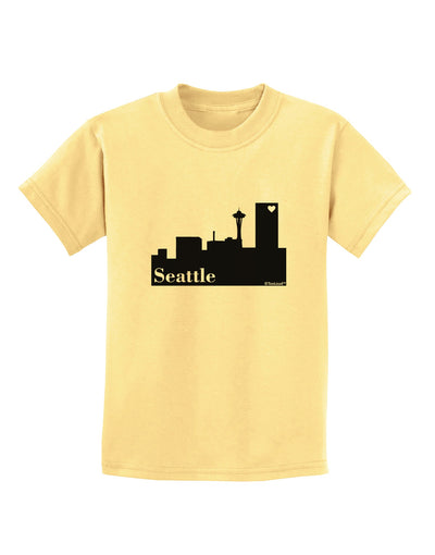 Seattle Skyline with Space Needle Childrens T-Shirt by TooLoud-Childrens T-Shirt-TooLoud-Daffodil-Yellow-X-Small-Davson Sales