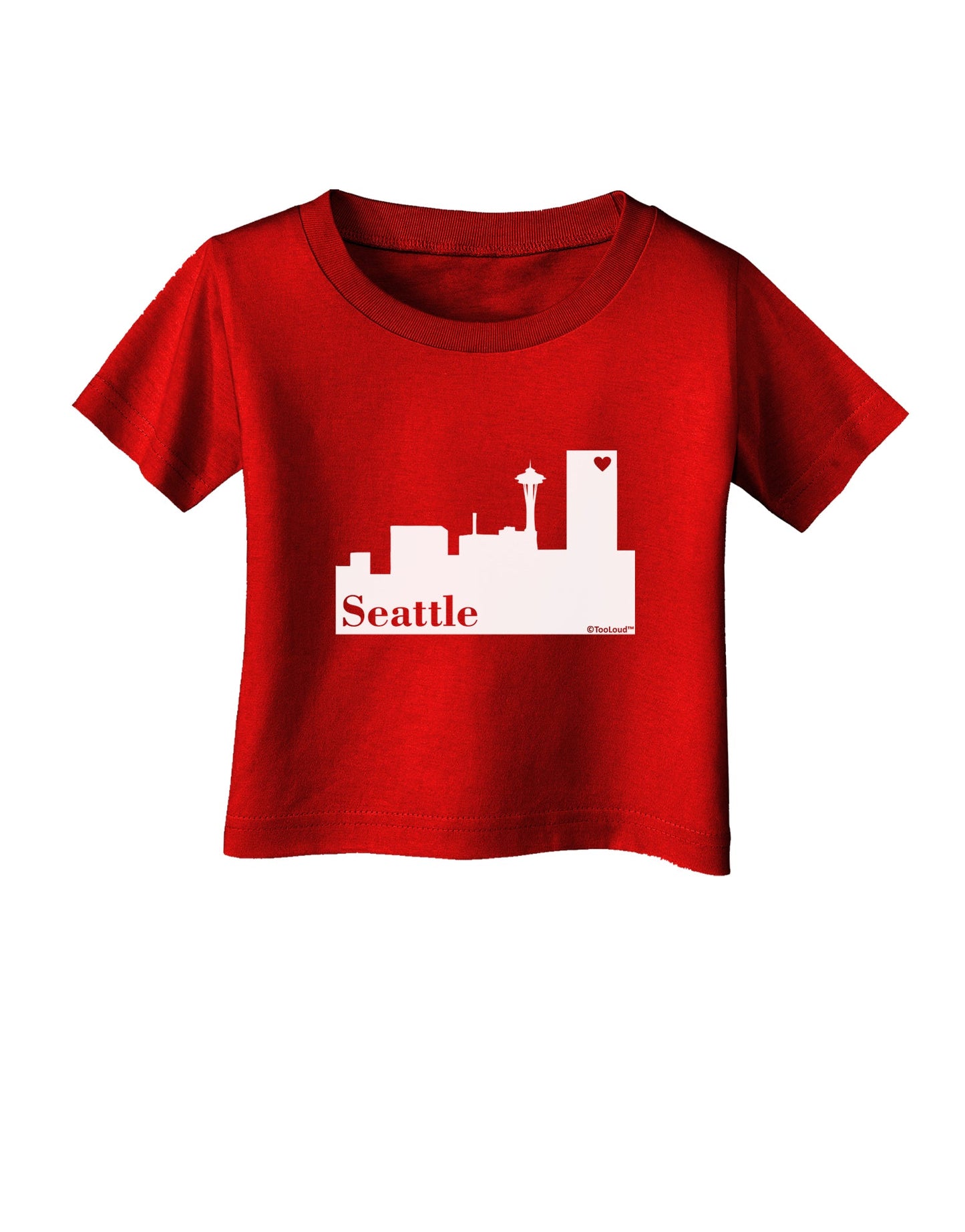 Seattle Skyline with Space Needle Infant T-Shirt Dark by TooLoud-Infant T-Shirt-TooLoud-Red-06-Months-Davson Sales