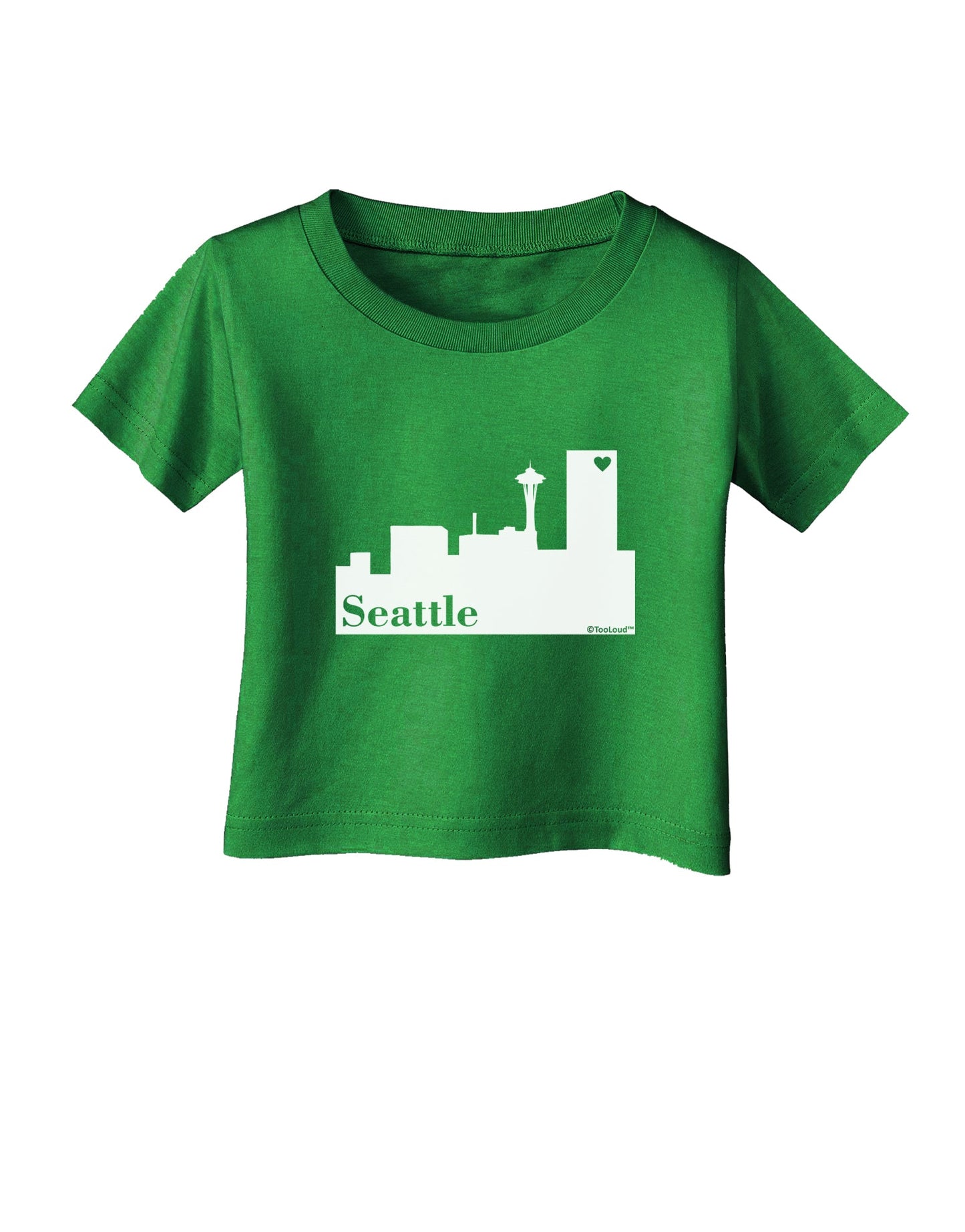 Seattle Skyline with Space Needle Infant T-Shirt Dark by TooLoud-Infant T-Shirt-TooLoud-Clover-Green-06-Months-Davson Sales