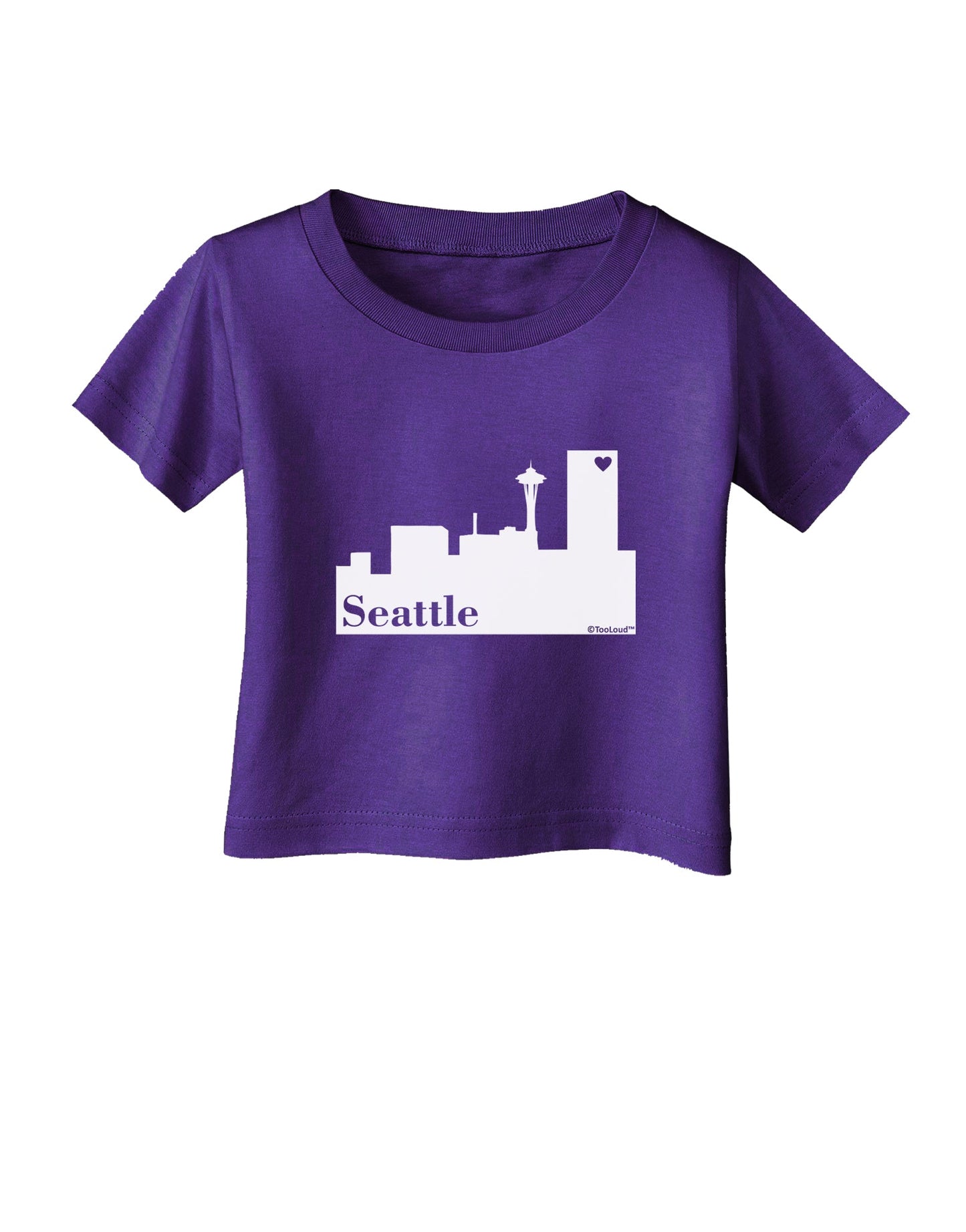 Seattle Skyline with Space Needle Infant T-Shirt Dark by TooLoud-Infant T-Shirt-TooLoud-Purple-06-Months-Davson Sales