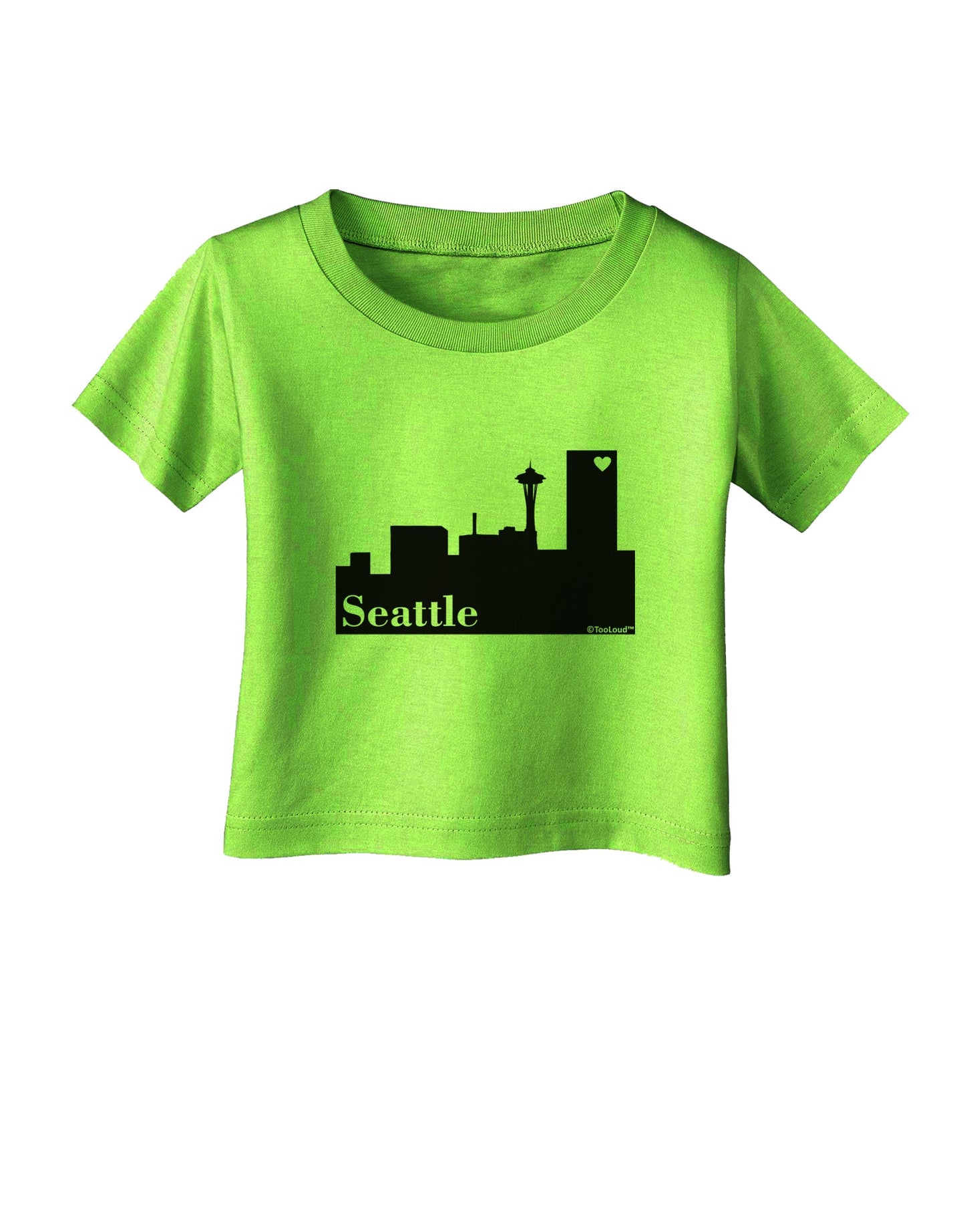Seattle Skyline with Space Needle Infant T-Shirt by TooLoud-Infant T-Shirt-TooLoud-Lime-Green-06-Months-Davson Sales