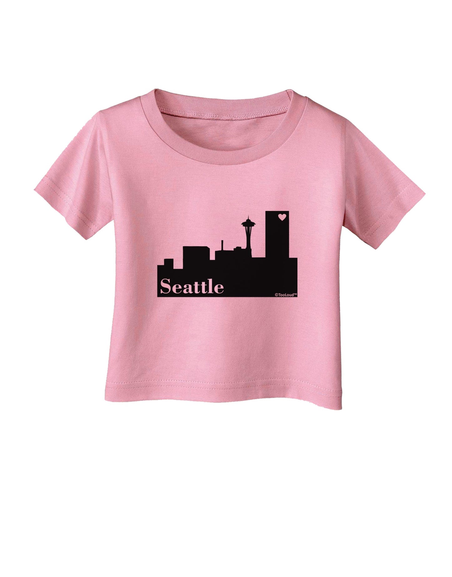 Seattle Skyline with Space Needle Infant T-Shirt by TooLoud-Infant T-Shirt-TooLoud-Candy-Pink-06-Months-Davson Sales