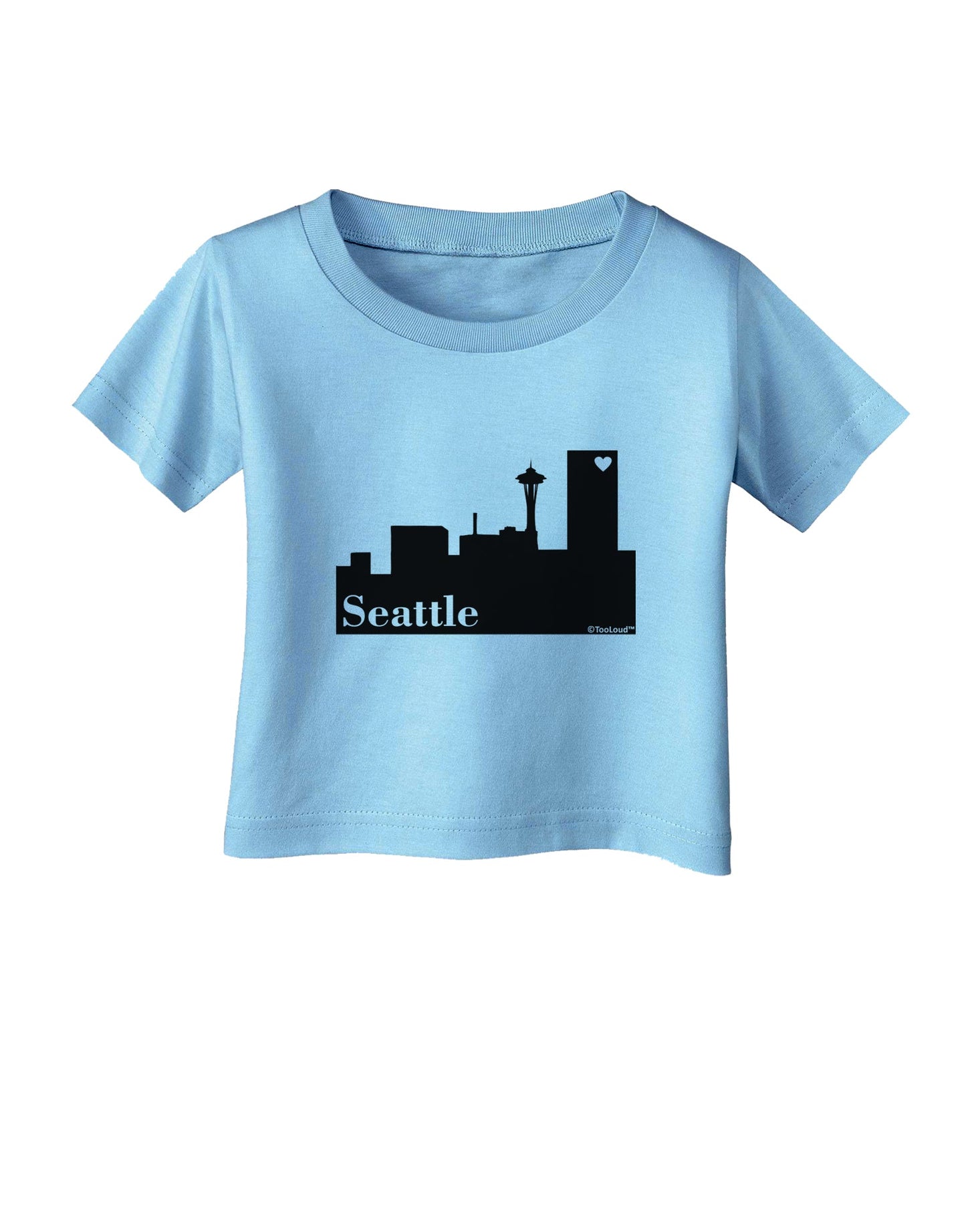 Seattle Skyline with Space Needle Infant T-Shirt by TooLoud-Infant T-Shirt-TooLoud-Aquatic-Blue-06-Months-Davson Sales