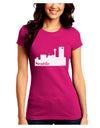 Seattle Skyline with Space Needle Juniors Crew Dark T-Shirt by TooLoud-T-Shirts Juniors Tops-TooLoud-Hot-Pink-Juniors Fitted Small-Davson Sales