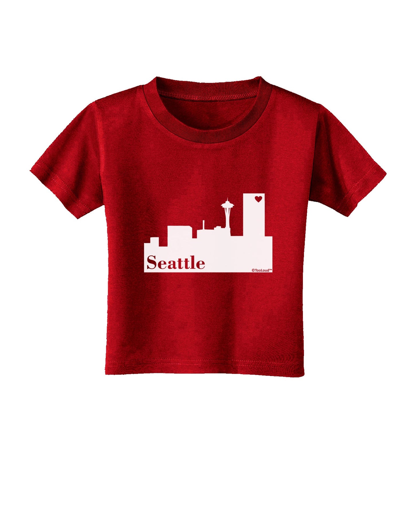 Seattle Skyline with Space Needle Toddler T-Shirt Dark by TooLoud-Toddler T-Shirt-TooLoud-Red-2T-Davson Sales