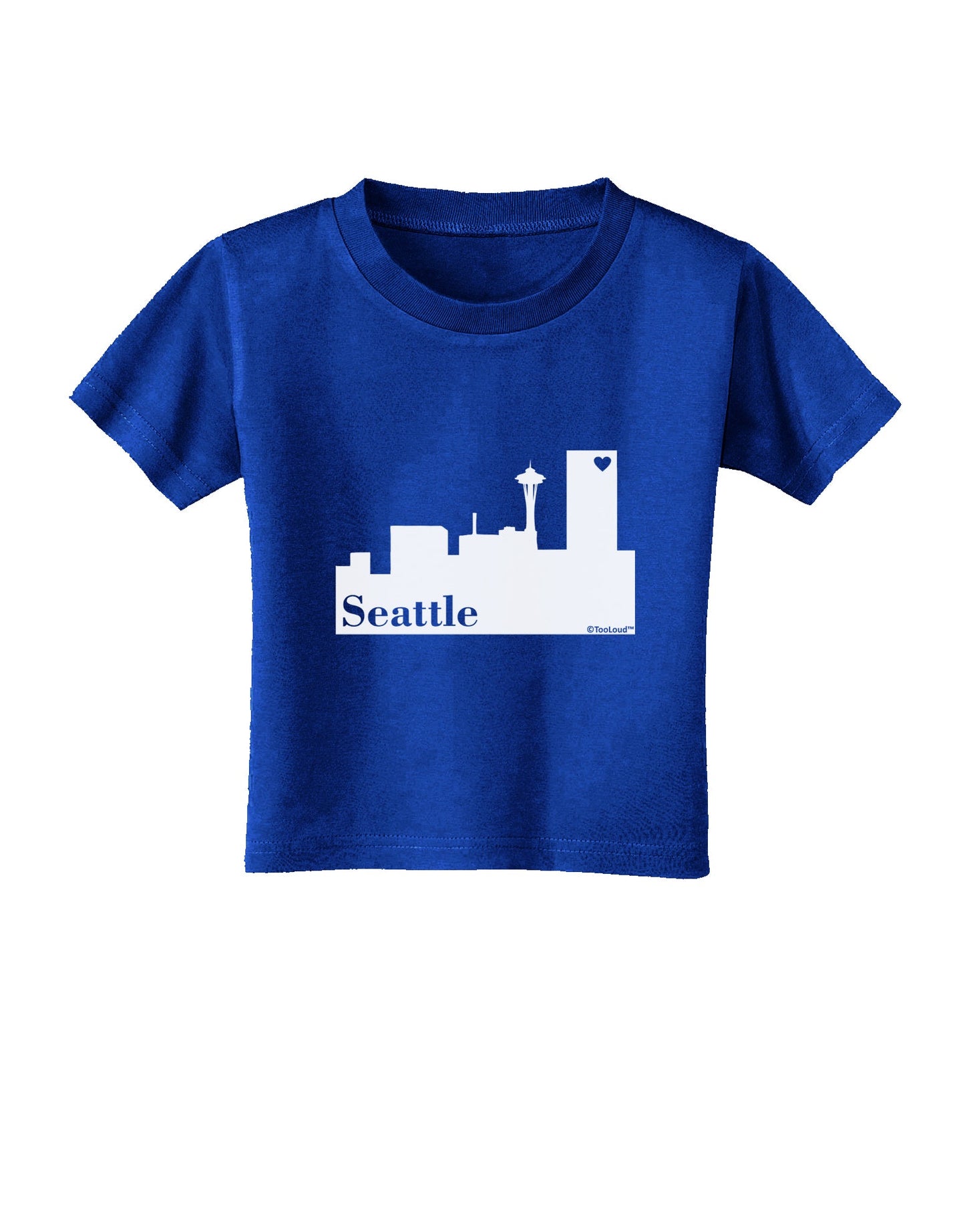 Seattle Skyline with Space Needle Toddler T-Shirt Dark by TooLoud-Toddler T-Shirt-TooLoud-Royal-Blue-2T-Davson Sales