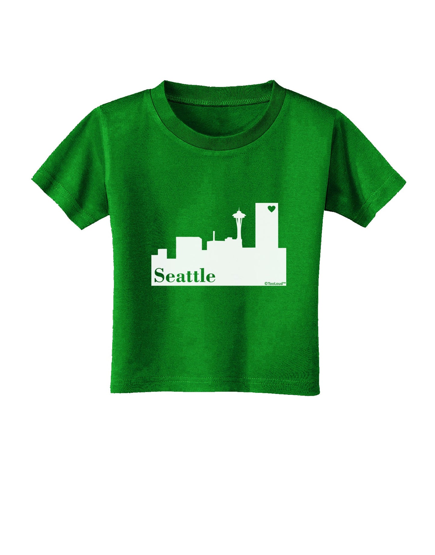 Seattle Skyline with Space Needle Toddler T-Shirt Dark by TooLoud-Toddler T-Shirt-TooLoud-Clover-Green-2T-Davson Sales