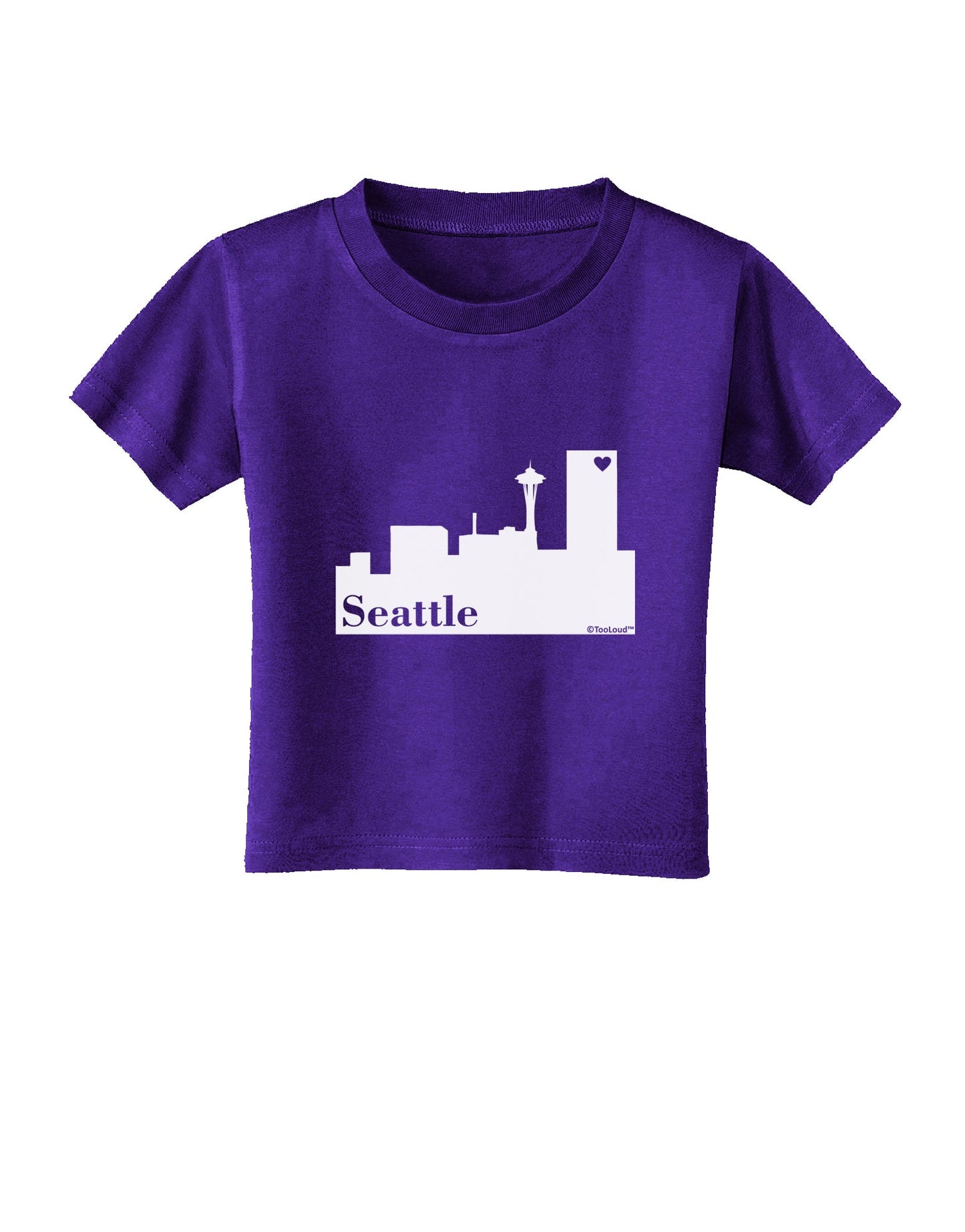 Seattle Skyline with Space Needle Toddler T-Shirt Dark by TooLoud-Toddler T-Shirt-TooLoud-Purple-2T-Davson Sales